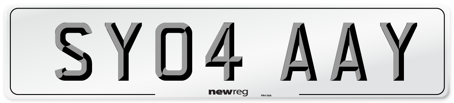 SY04 AAY Number Plate from New Reg